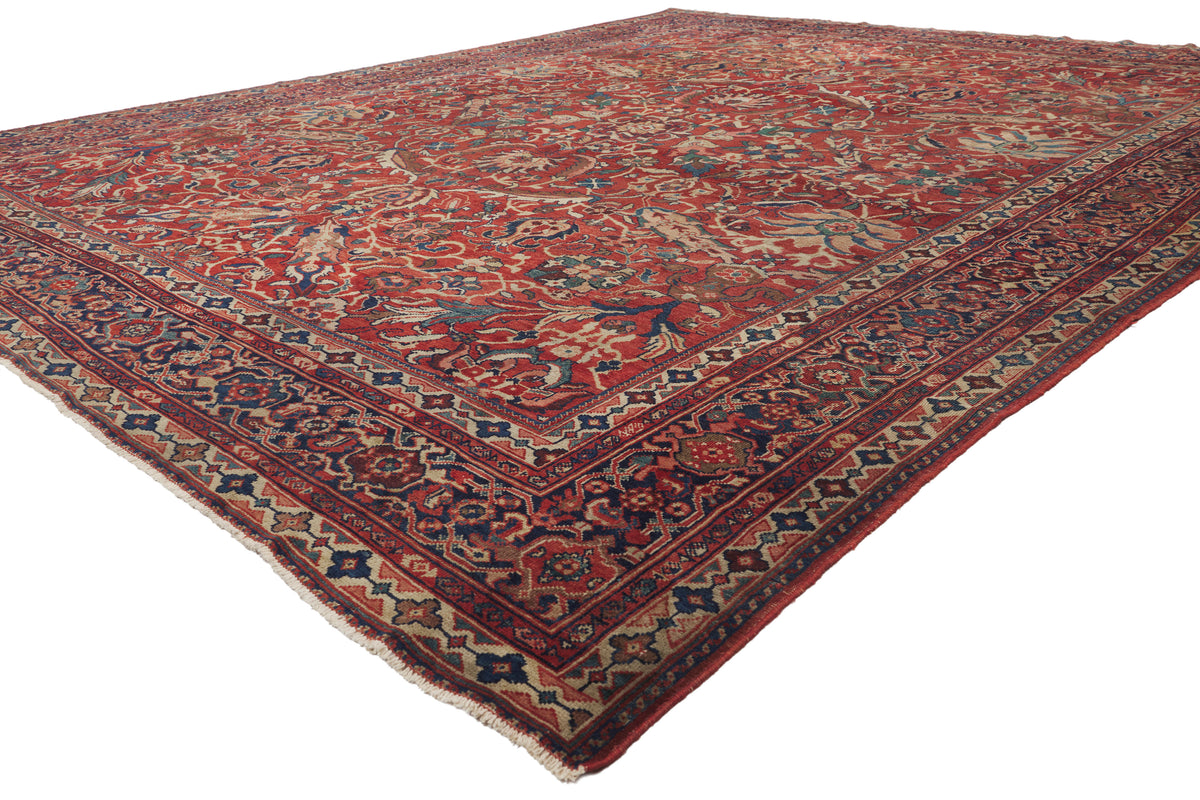 11 x 13 - Red Antique Persian Sultanabad Rug - 79922