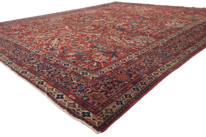 11 x 13 - Red Antique Persian Sultanabad Rug - 79922
