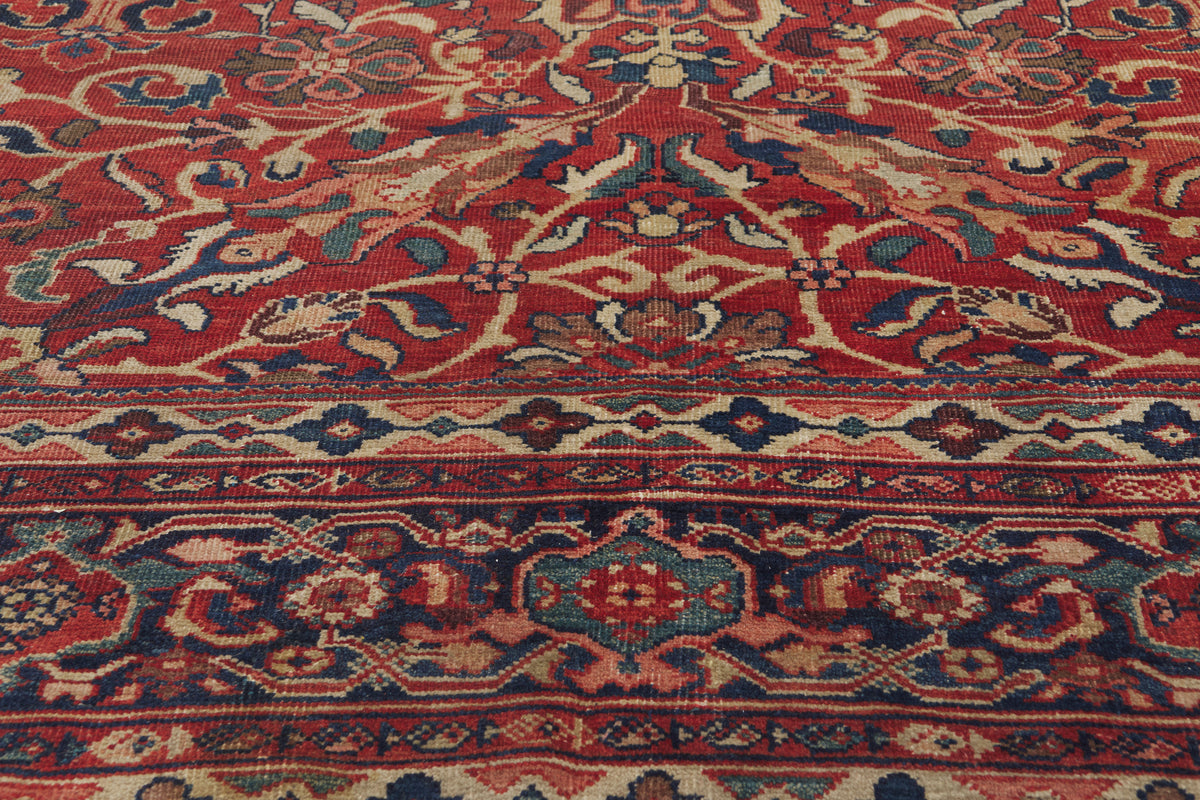11 x 13 - Red Antique Persian Sultanabad Rug - 79922