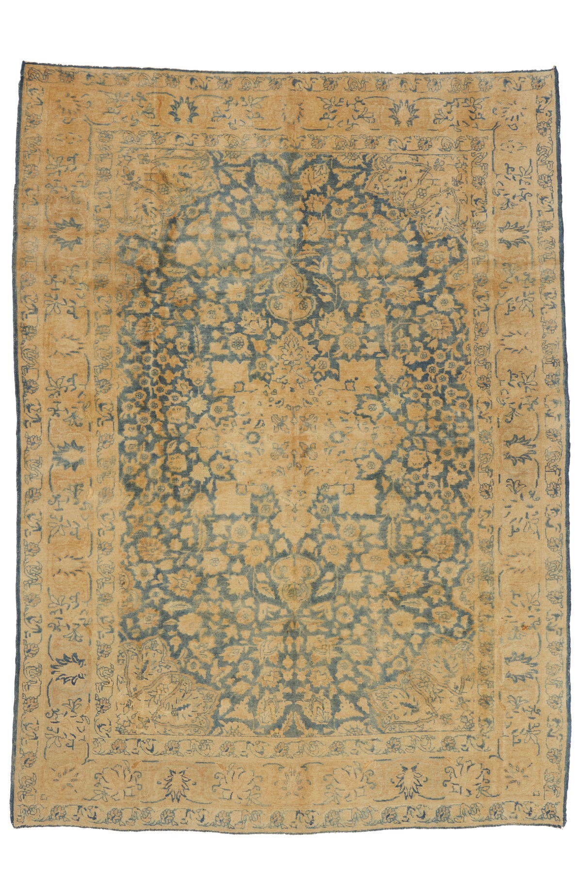 7 x 9 - Blue Antique Persian Tabriz Rug - 79927