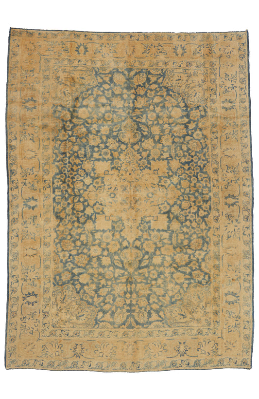 7 x 9 - Blue Antique Persian Tabriz Rug - 79927