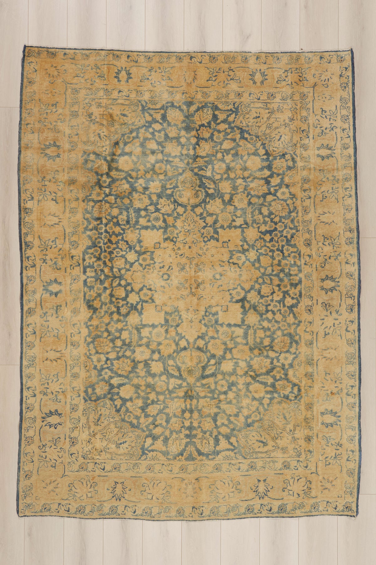 7 x 9 - Blue Antique Persian Tabriz Rug - 79927