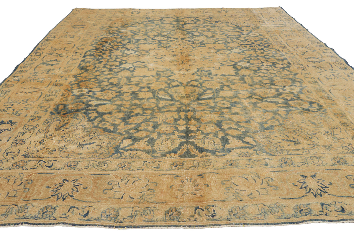 7 x 9 - Blue Antique Persian Tabriz Rug - 79927