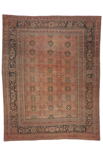 10 x 13 - Pink Antique Persian Kashan Rug - 79928