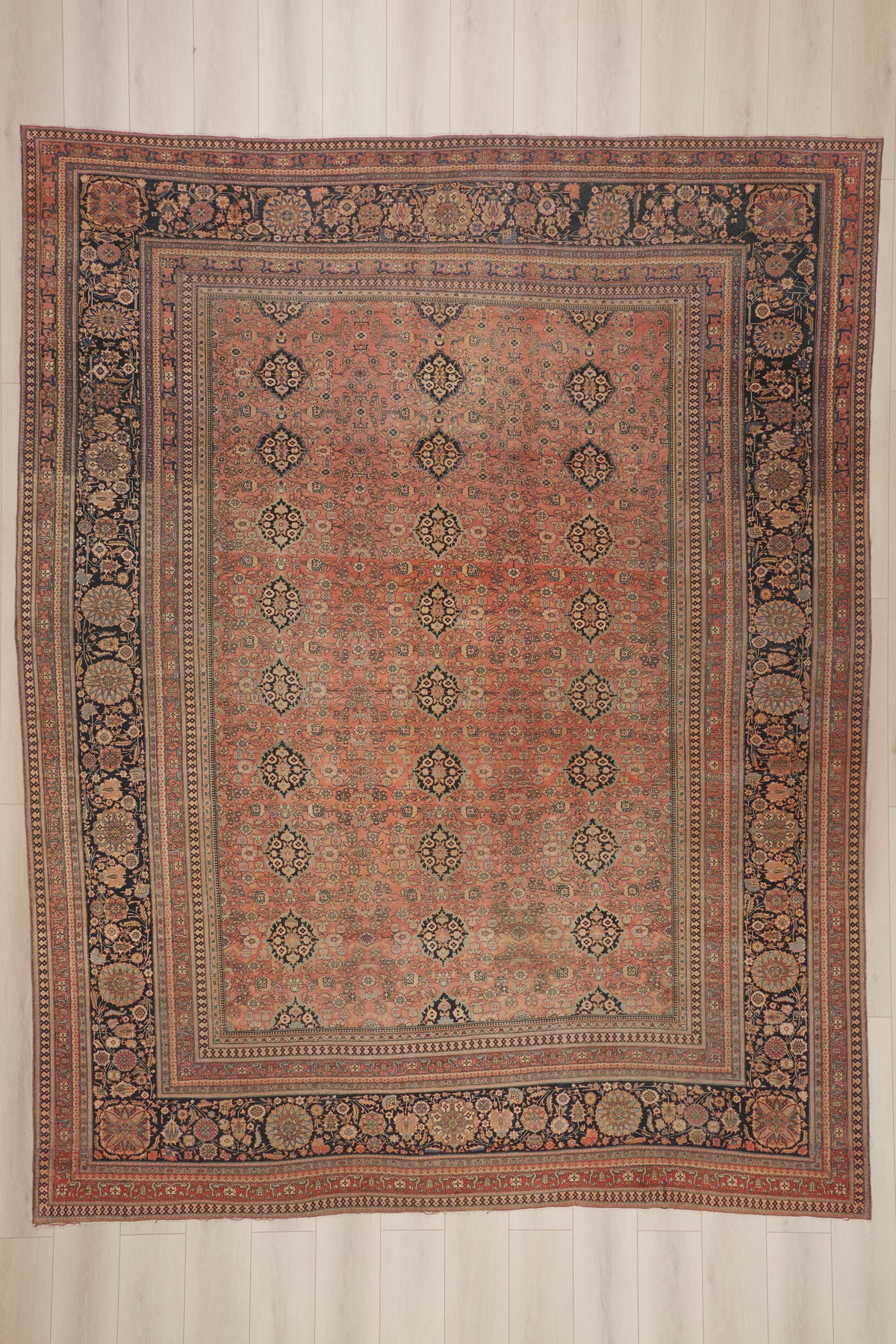 10 x 13 - Pink Antique Persian Kashan Rug - 79928