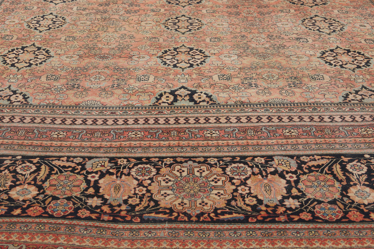 10 x 13 - Pink Antique Persian Kashan Rug - 79928