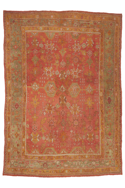 10 x 14 - Red Antique Turkish Oushak Rug - 79929