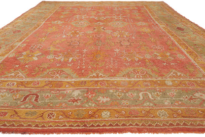 10 x 14 - Red Antique Turkish Oushak Rug - 79929