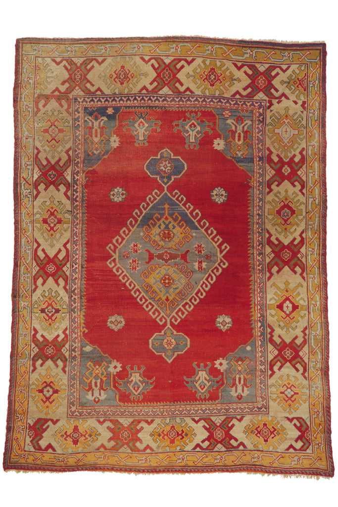10 x 14 - Red Antique Turkish Oushak Rug - 79930