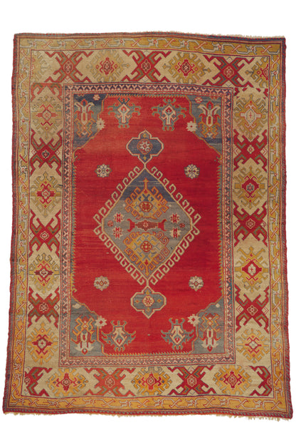 10 x 14 - Red Antique Turkish Oushak Rug - 79930
