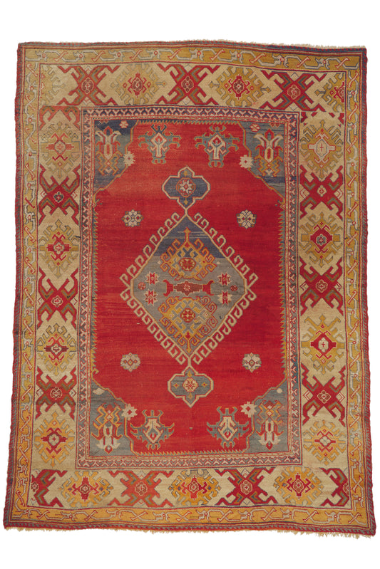 10 x 14 - Red Antique Turkish Oushak Rug - 79930