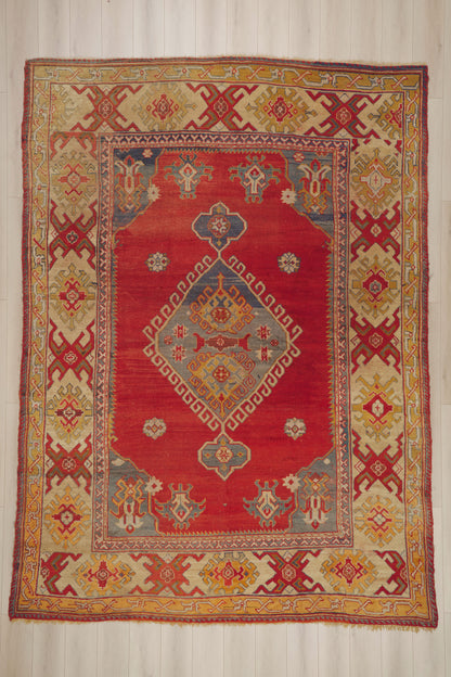 10 x 14 - Red Antique Turkish Oushak Rug - 79930