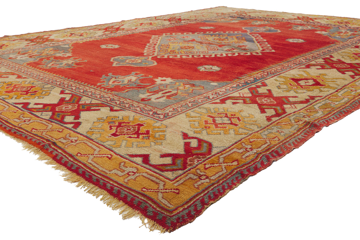 10 x 14 - Red Antique Turkish Oushak Rug - 79930