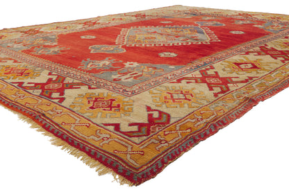 10 x 14 - Red Antique Turkish Oushak Rug - 79930