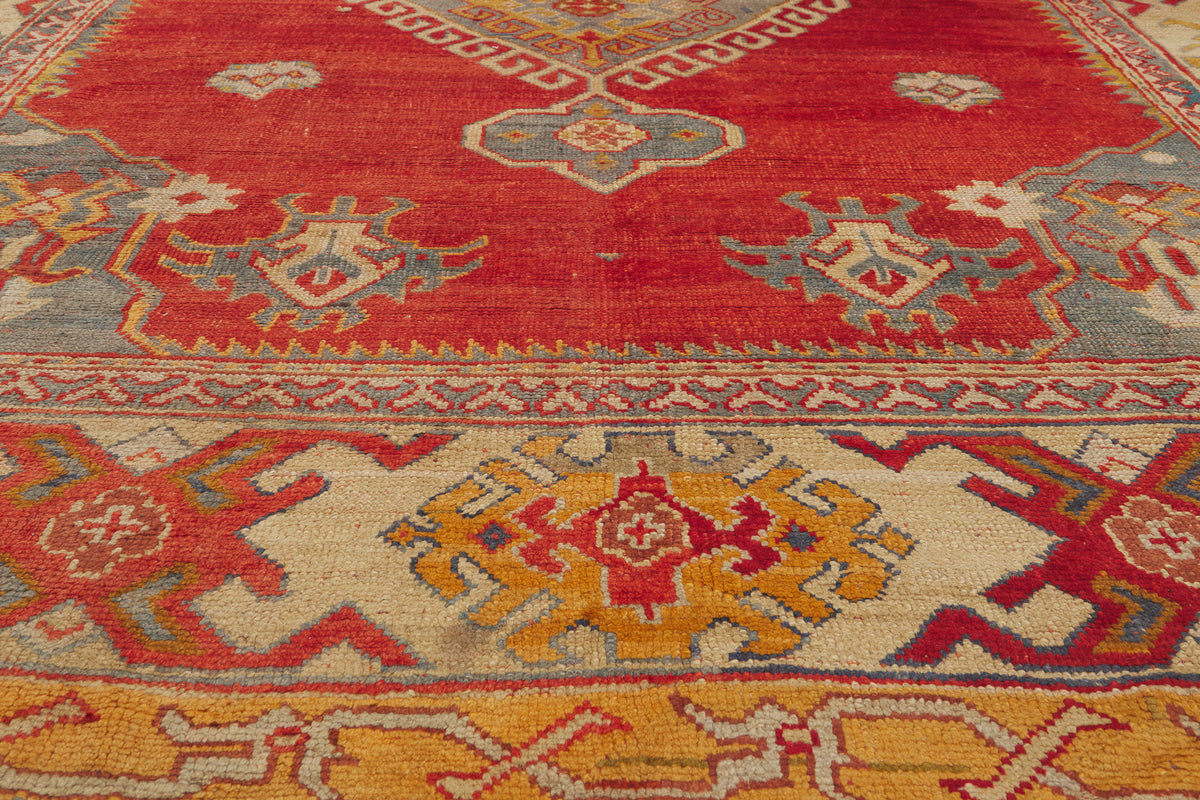 10 x 14 - Red Antique Turkish Oushak Rug - 79930