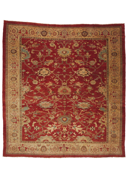 14 x 15 - Red Vintage Persian Sultanabad Rug - 79931