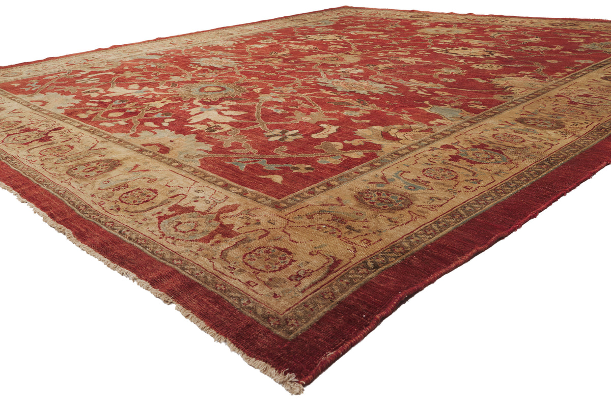 14 x 15 - Red Vintage Persian Sultanabad Rug - 79931