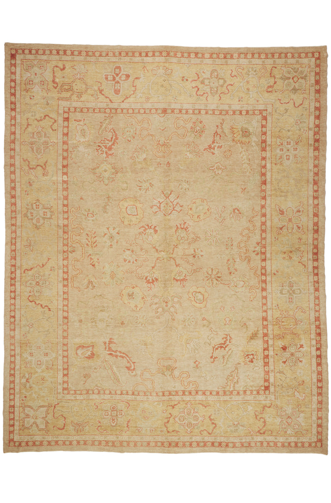 11 x 14 - Beige Vintage Turkish Oushak Rug - 79933