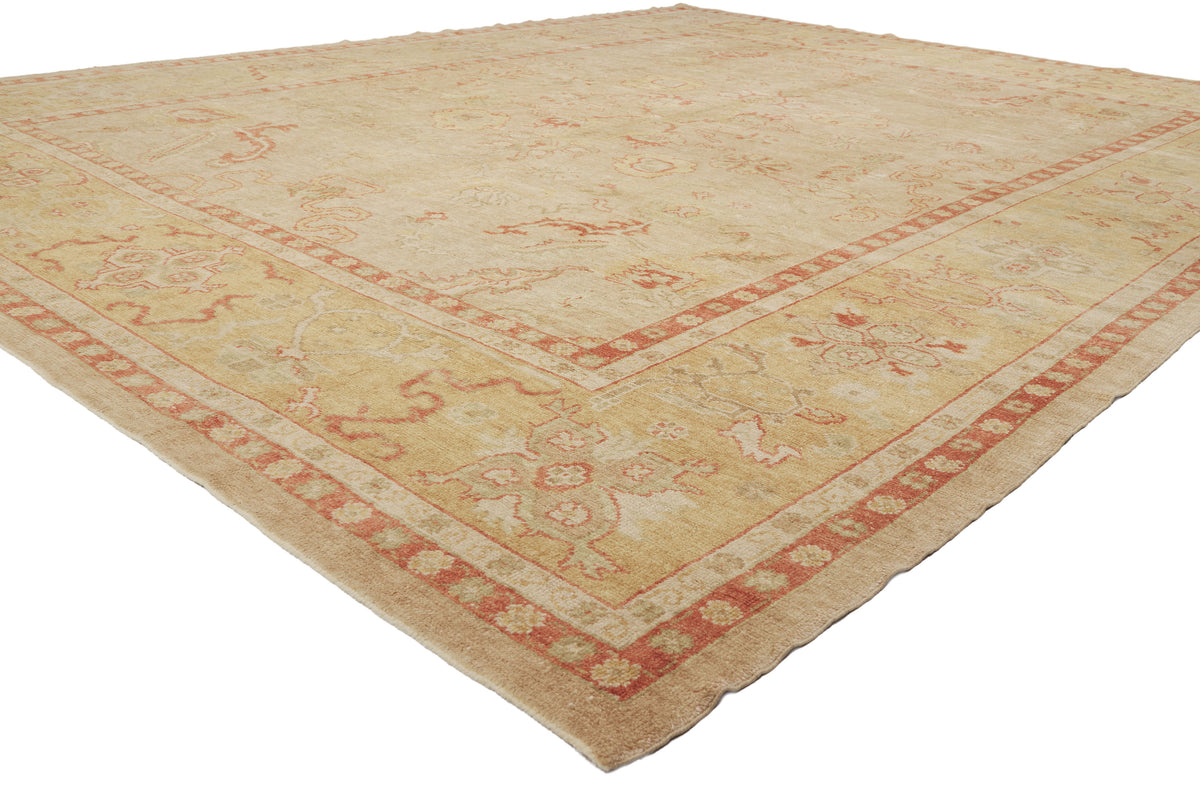 11 x 14 - Beige Vintage Turkish Oushak Rug - 79933
