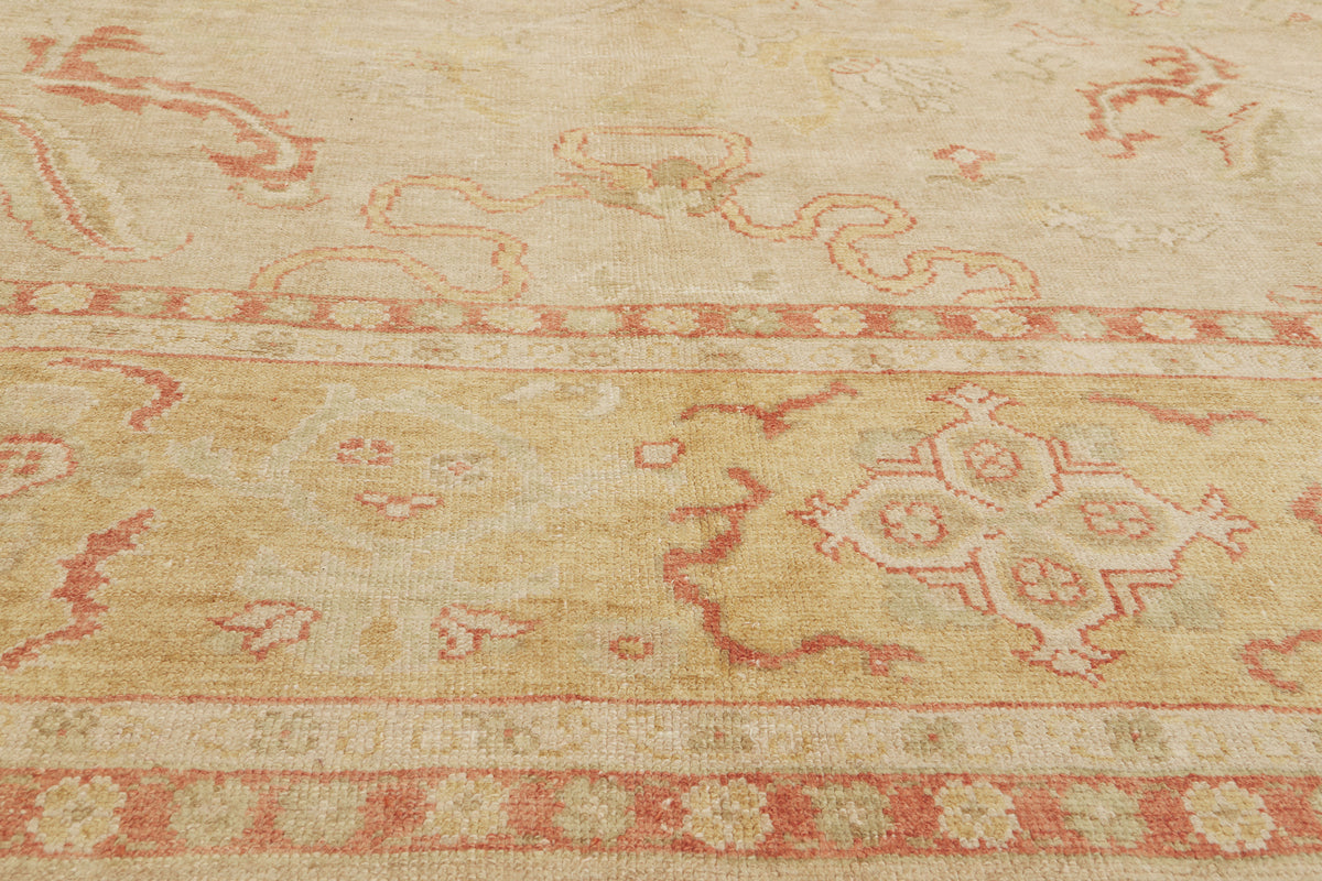 11 x 14 - Beige Vintage Turkish Oushak Rug - 79933