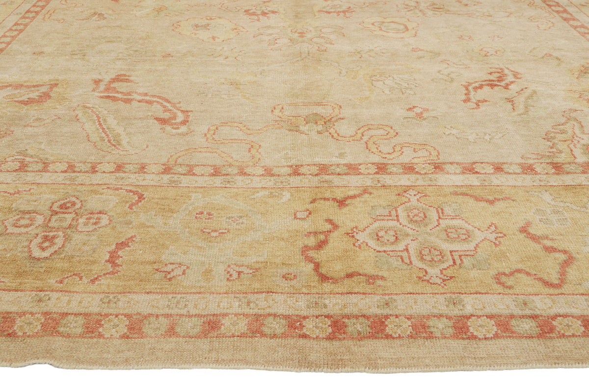 11 x 14 - Beige Vintage Turkish Oushak Rug - 79933