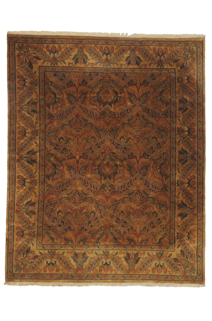 8 x 10 - Brown Vintage Indian Oushak Rug - 79934