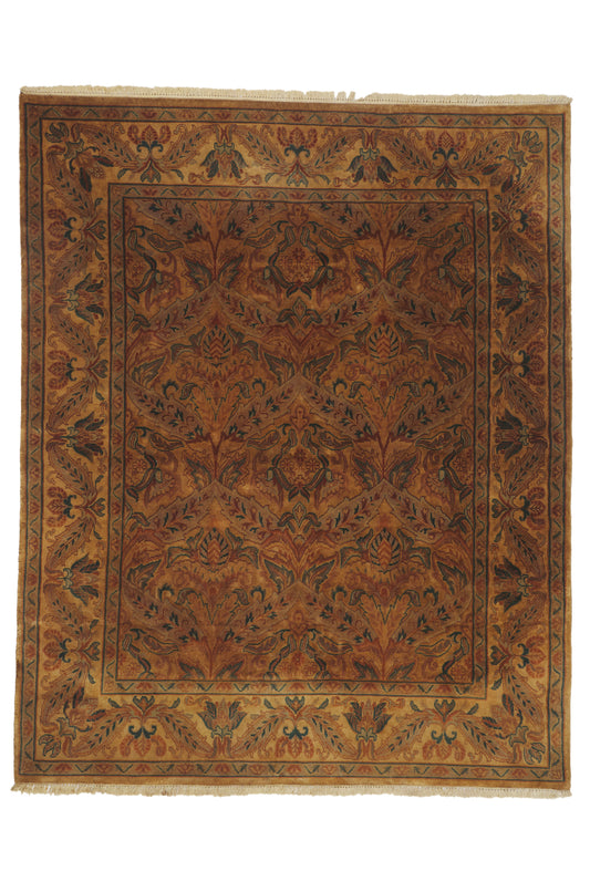 8 x 10 - Brown Vintage Indian Oushak Rug - 79934