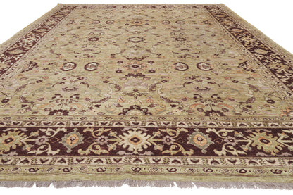 9 x 12 - Tan Vintage Pakistani Mahal Rug - 79943