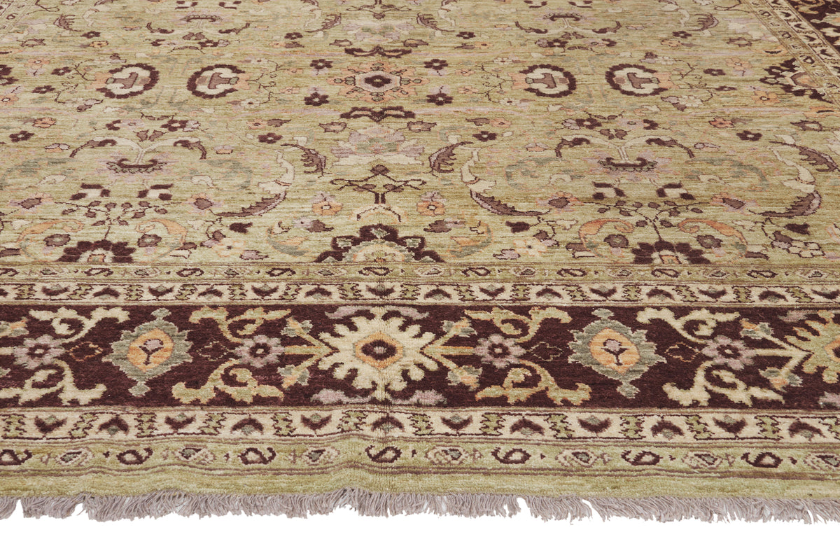 9 x 12 - Tan Vintage Pakistani Mahal Rug - 79943