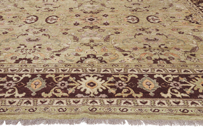 9 x 12 - Tan Vintage Pakistani Mahal Rug - 79943