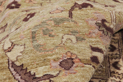 9 x 12 - Tan Vintage Pakistani Mahal Rug - 79943
