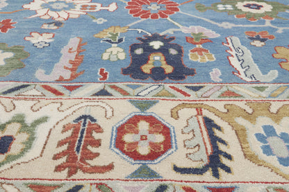 10 x 14 - Blue Vintage Indian Oushak Rug - 79944