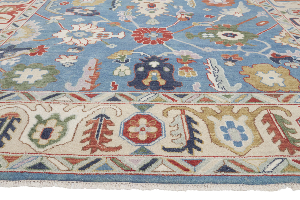 10 x 14 - Blue Vintage Indian Oushak Rug - 79944