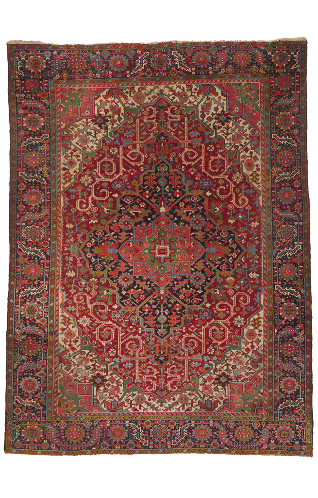 9 x 12 - Red Antique Persian Heriz Rug - 79945