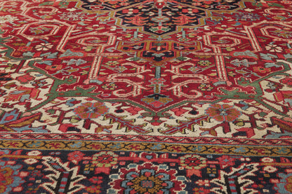 9 x 12 - Red Antique Persian Heriz Rug - 79945