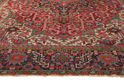 9 x 12 - Red Antique Persian Heriz Rug - 79945