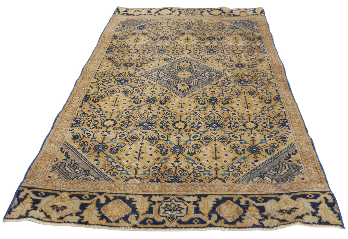 3 x 6 - Gold Antique Persian Mahal Rug - 79946