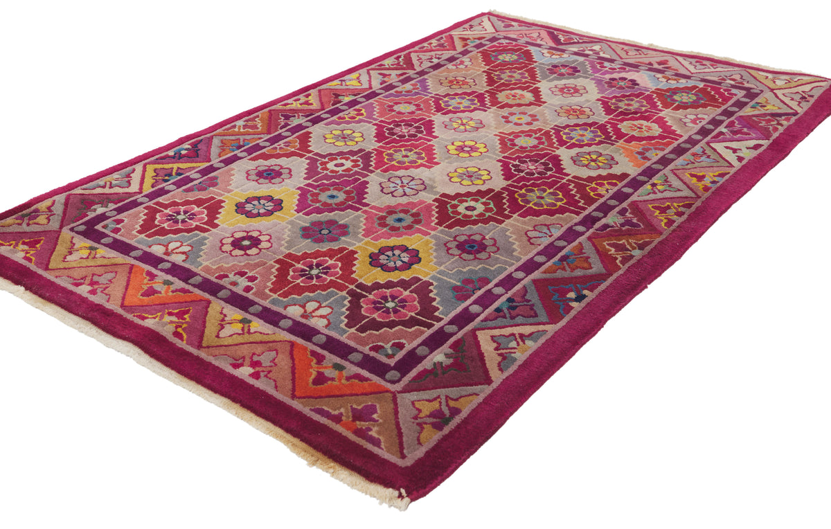 3 x 5 - Multicolor Antique Chinese Art Deco Rug - 79947