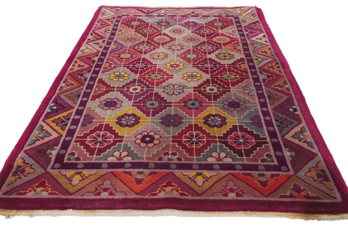 3 x 5 - Multicolor Antique Chinese Art Deco Rug - 79947