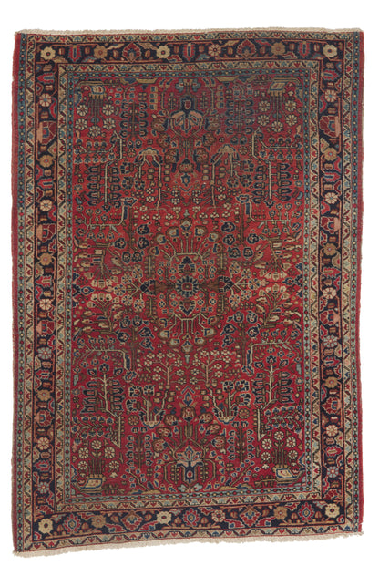 3 x 5 - Red Antique Persian Sarouk Rug - 79948