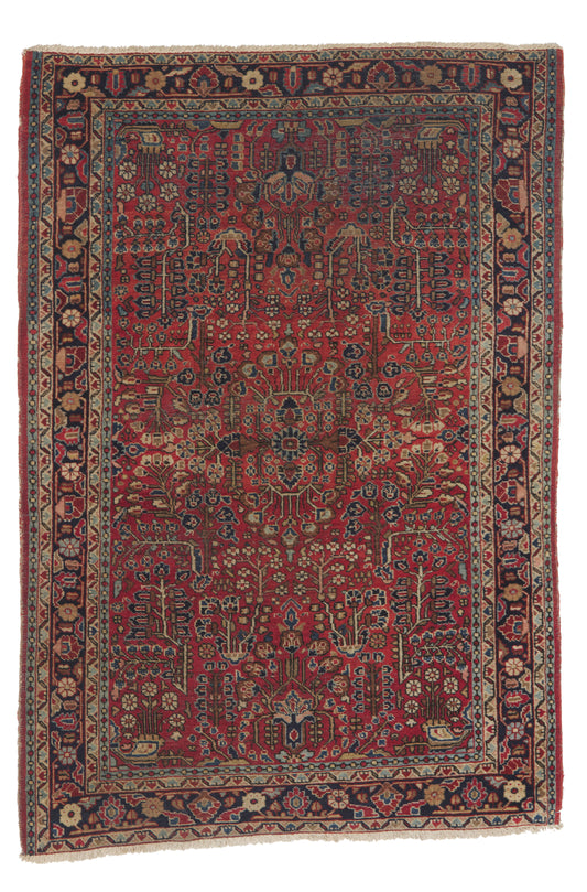 3 x 5 - Red Antique Persian Sarouk Rug - 79948