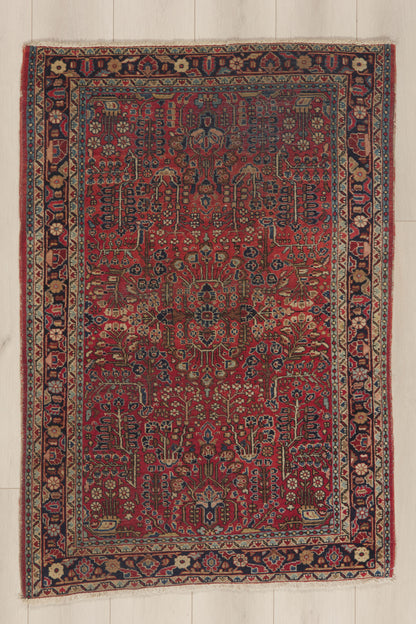 3 x 5 - Red Antique Persian Sarouk Rug - 79948