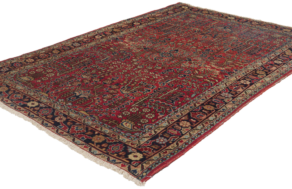 3 x 5 - Red Antique Persian Sarouk Rug - 79948