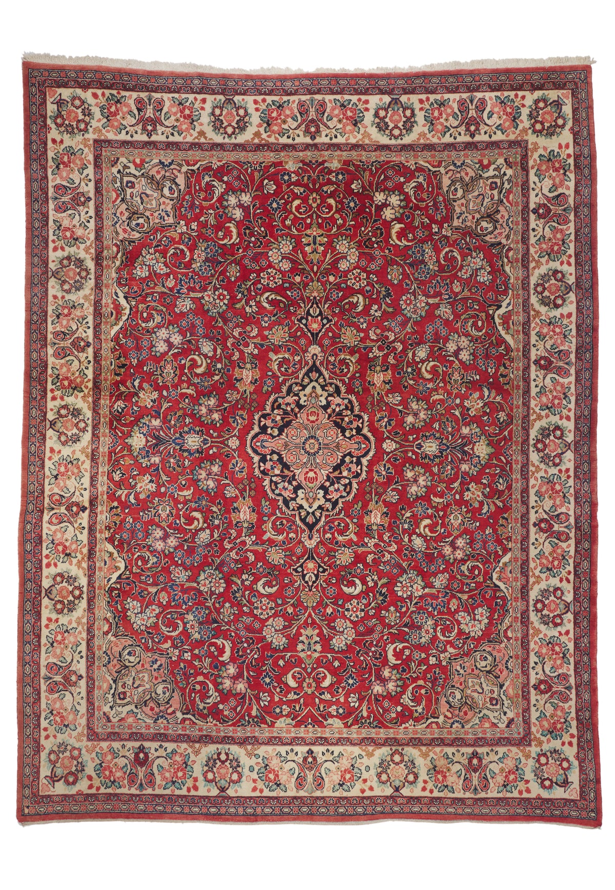 11 x 14 - Red Vintage Persian Mahal Rug - 79949