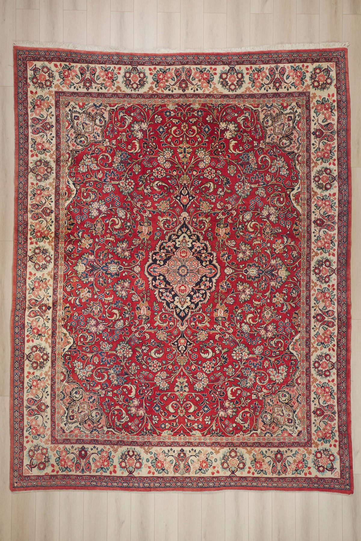 11 x 14 - Red Vintage Persian Mahal Rug - 79949