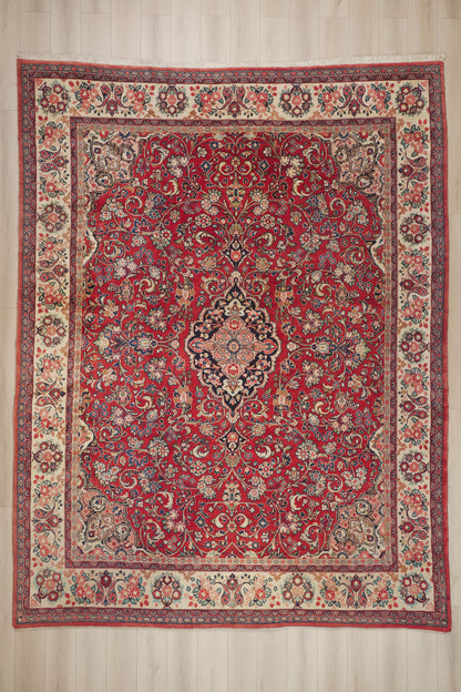 11 x 14 - Red Vintage Persian Mahal Rug - 79949