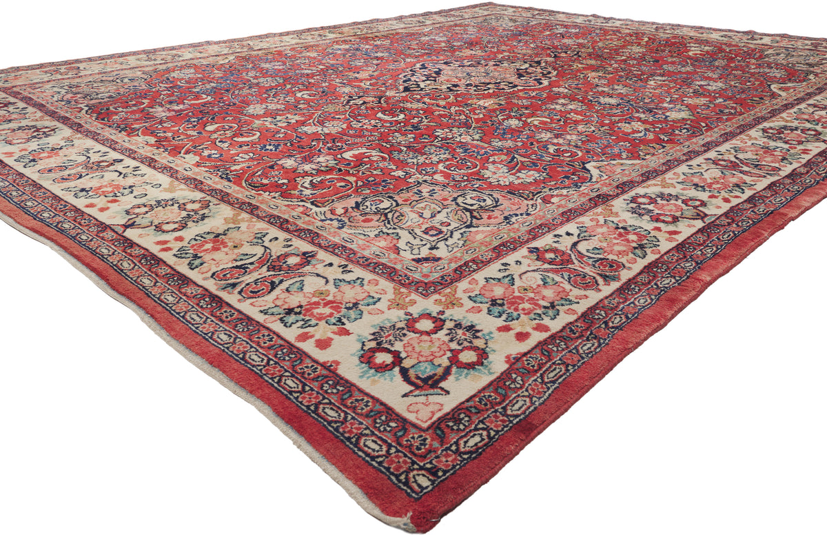11 x 14 - Red Vintage Persian Mahal Rug - 79949