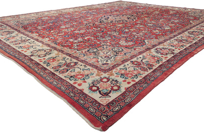 11 x 14 - Red Vintage Persian Mahal Rug - 79949