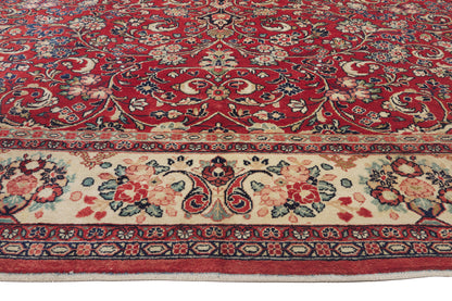 11 x 14 - Red Vintage Persian Mahal Rug - 79949