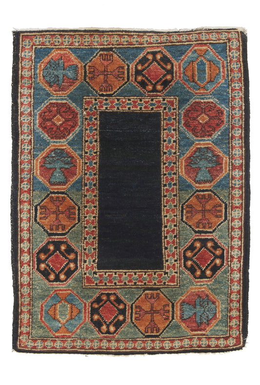 2 x 3 - Navy Blue Vintage Pakistani Kazak Rug - 79950